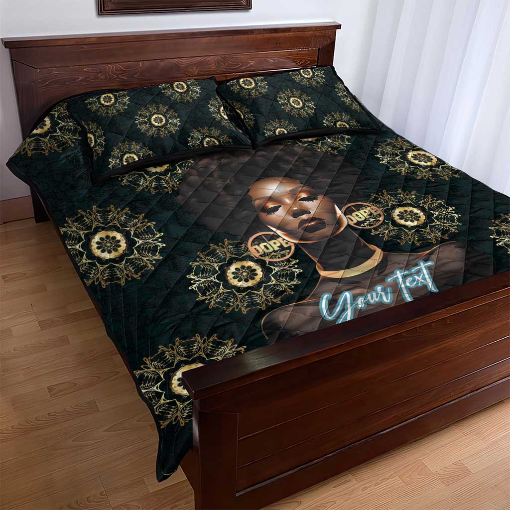 Personalized Powerful Woman in Patterns African Quilt Bed Set