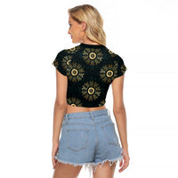 Personalized Powerful Woman in Patterns African Raglan Cropped T Shirt