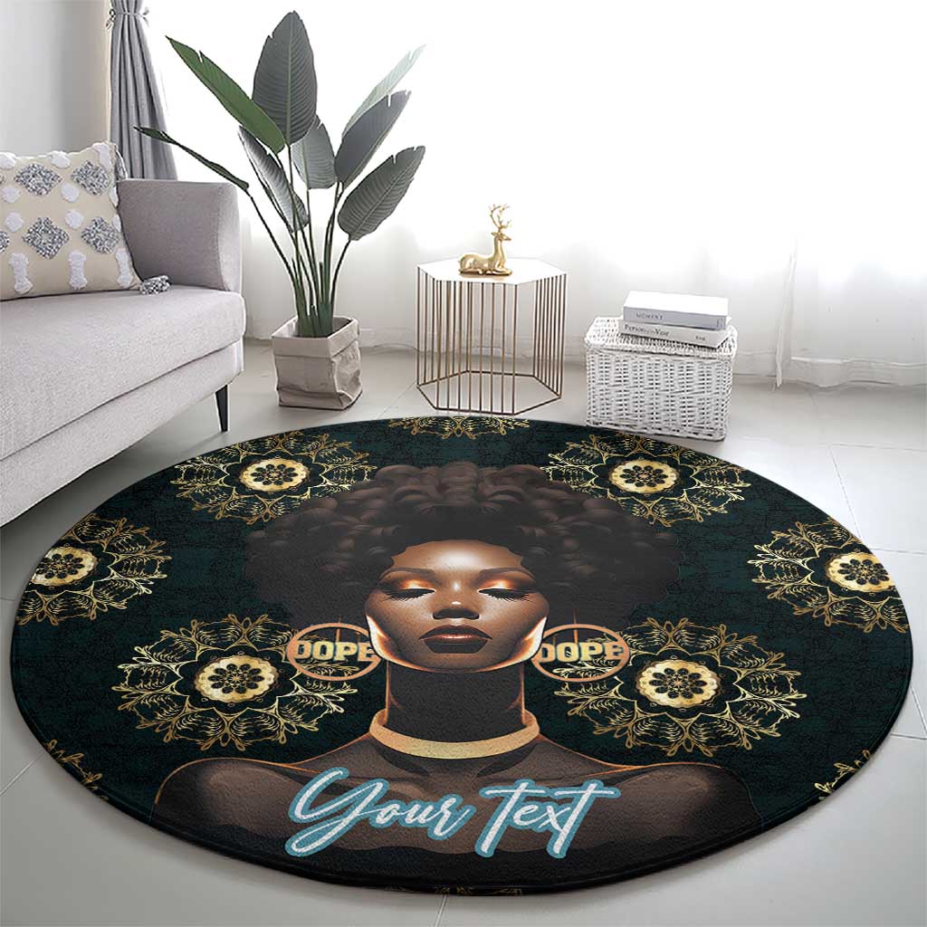 Personalized Powerful Woman in Patterns African Round Carpet