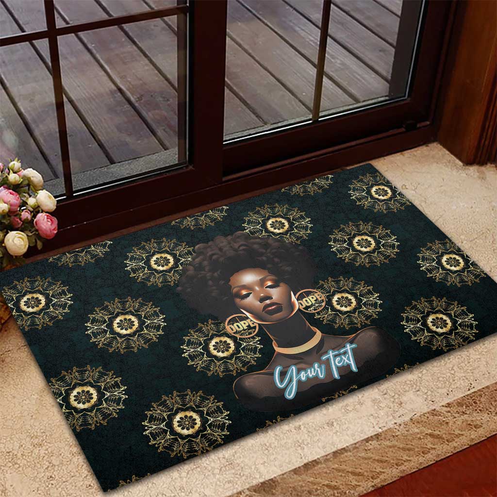 Personalized Powerful Woman in Patterns African Rubber Doormat