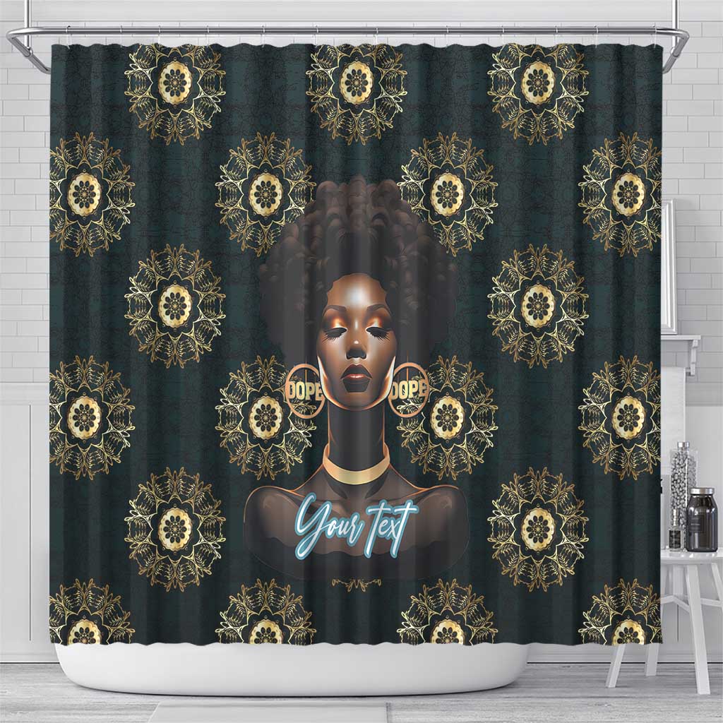 Personalized Powerful Woman in Patterns African Shower Curtain