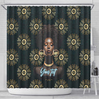 Personalized Powerful Woman in Patterns African Shower Curtain
