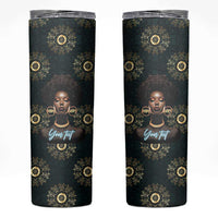 Personalized Powerful Woman in Patterns African Skinny Tumbler