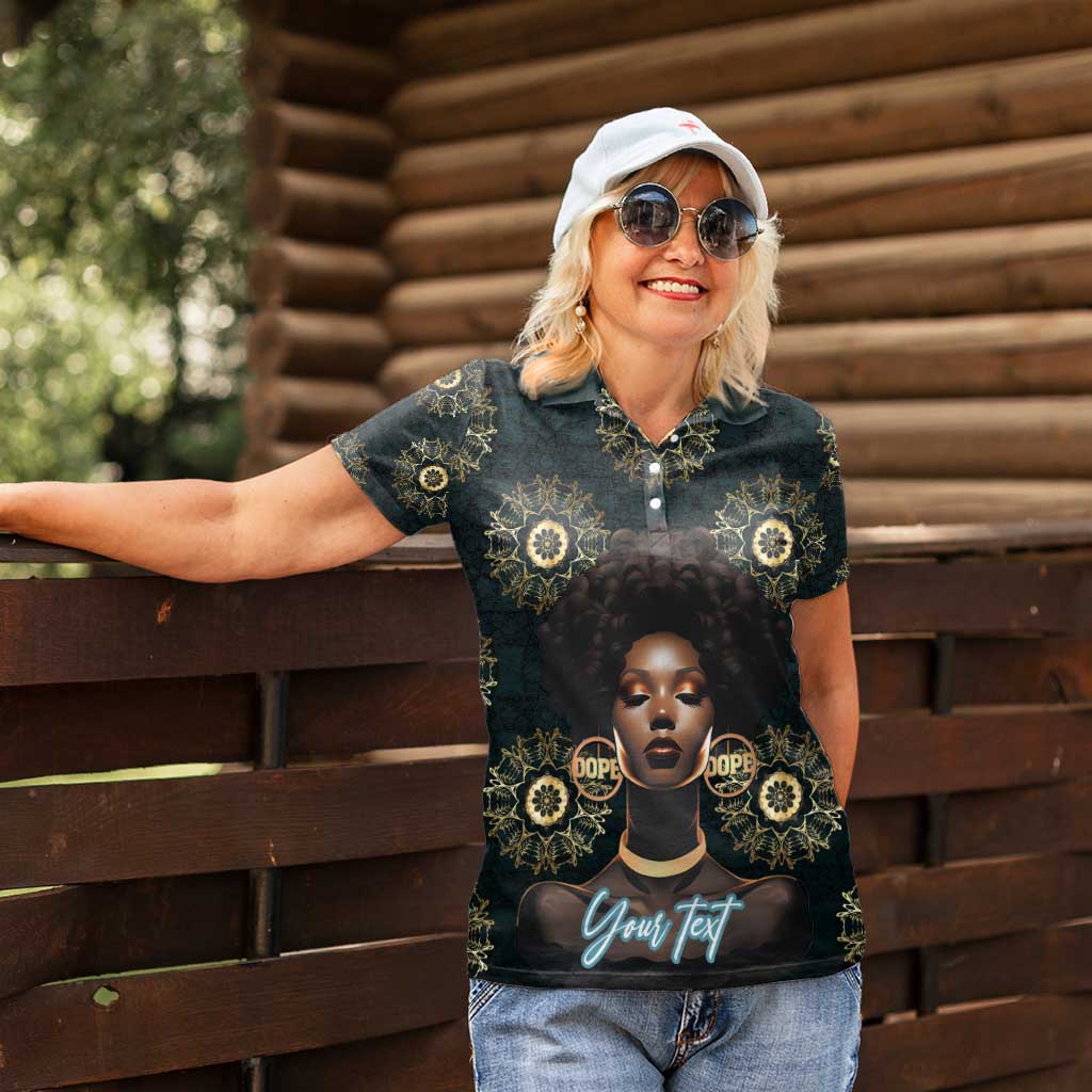 Personalized Powerful Woman in Patterns African Women Polo Shirt
