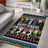 Pride Cat LGBT Area Rug Happy Purride Christmas - Cute Pet Rainbow Flag - Wonder Print Shop