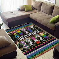 Pride Cat LGBT Area Rug Happy Purride Christmas - Cute Pet Rainbow Flag - Wonder Print Shop
