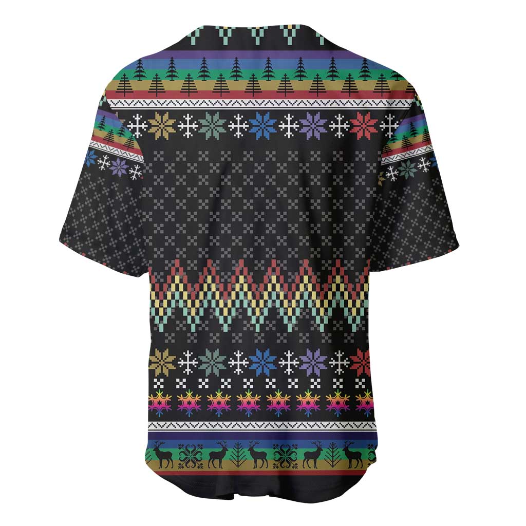 Pride Cat LGBT Baseball Jersey Happy Purride Christmas - Cute Pet Rainbow Flag - Wonder Print Shop