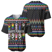 Pride Cat LGBT Baseball Jersey Happy Purride Christmas - Cute Pet Rainbow Flag - Wonder Print Shop