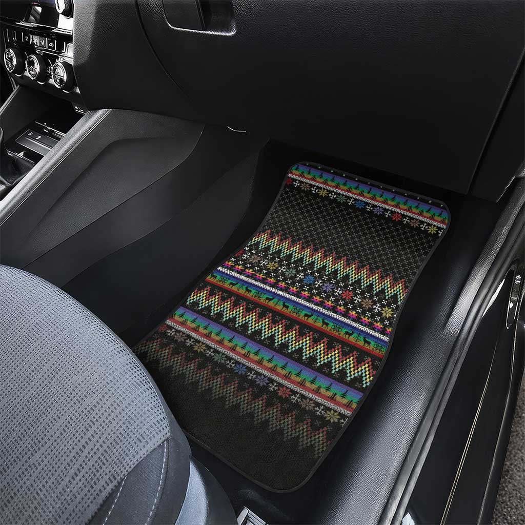 Pride Cat LGBT Car Mats Happy Purride Christmas - Cute Pet Rainbow Flag - Wonder Print Shop