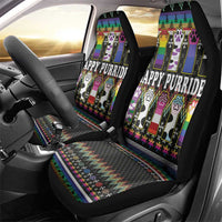 Pride Cat LGBT Car Seat Cover Happy Purride Christmas - Cute Pet Rainbow Flag - Wonder Print Shop