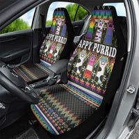 Pride Cat LGBT Car Seat Cover Happy Purride Christmas - Cute Pet Rainbow Flag - Wonder Print Shop