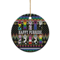 Pride Cat LGBT Ceramic Ornament Happy Purride Christmas - Cute Pet Rainbow Flag - Wonder Print Shop