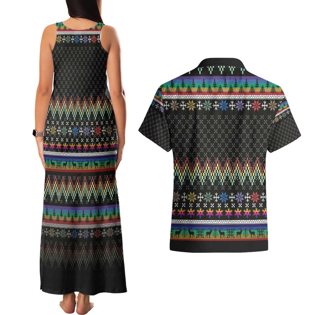 Pride Cat LGBT Couples Matching Tank Maxi Dress and Hawaiian Shirt Happy Purride Christmas - Cute Pet Rainbow Flag - Wonder Print Shop