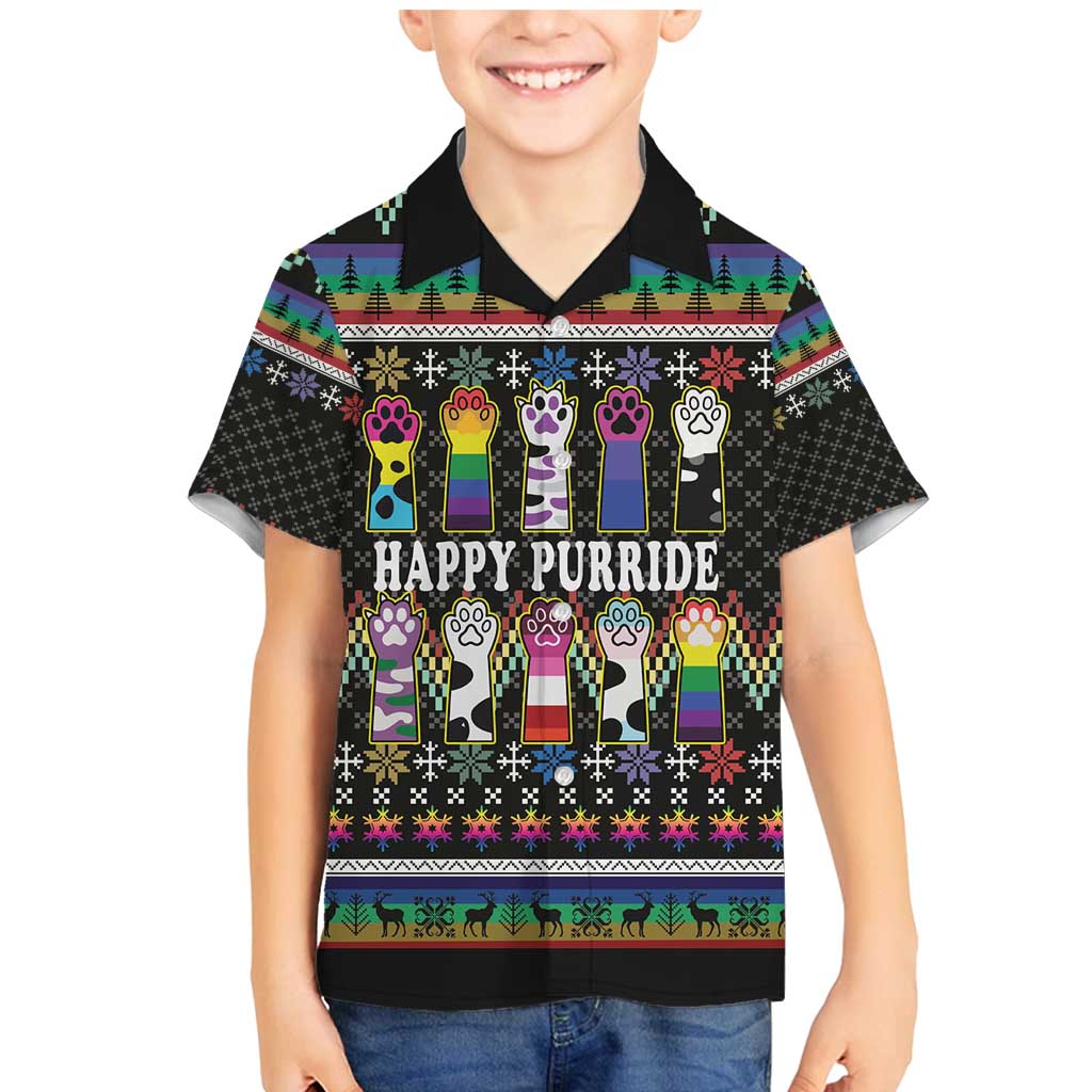 Pride Cat LGBT Family Matching Mermaid Dress and Hawaiian Shirt Happy Purride Christmas - Cute Pet Rainbow Flag - Wonder Print Shop