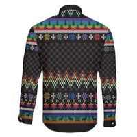 Pride Cat LGBT Family Matching Off The Shoulder Long Sleeve Dress and Hawaiian Shirt Happy Purride Christmas - Cute Pet Rainbow Flag - Wonder Print Shop