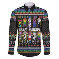 Pride Cat LGBT Family Matching Short Sleeve Bodycon Dress and Hawaiian Shirt Happy Purride Christmas - Cute Pet Rainbow Flag - Wonder Print Shop