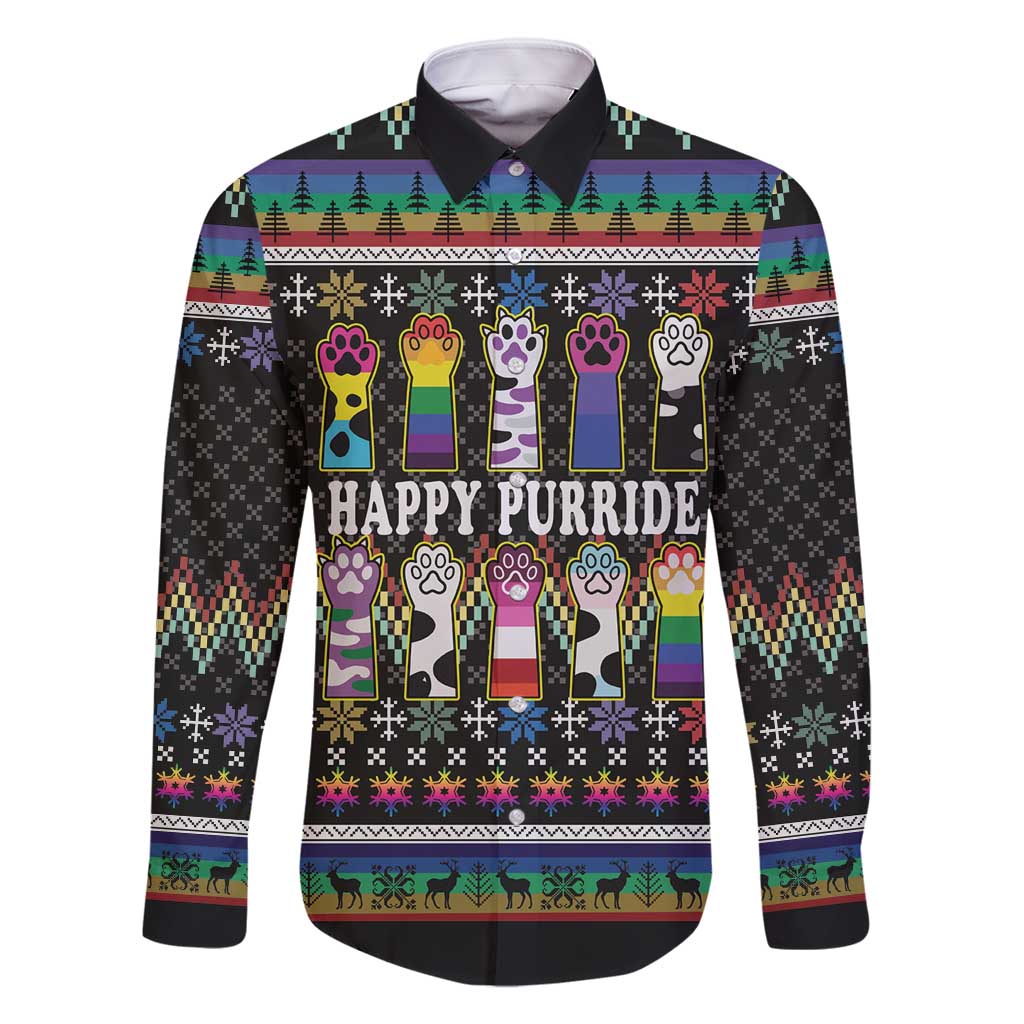 Pride Cat LGBT Family Matching Summer Maxi Dress and Hawaiian Shirt Happy Purride Christmas - Cute Pet Rainbow Flag - Wonder Print Shop