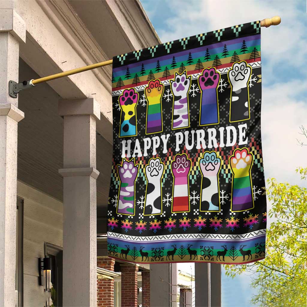 Pride Cat LGBT Garden Flag Happy Purride Christmas - Cute Pet Rainbow Flag - Wonder Print Shop