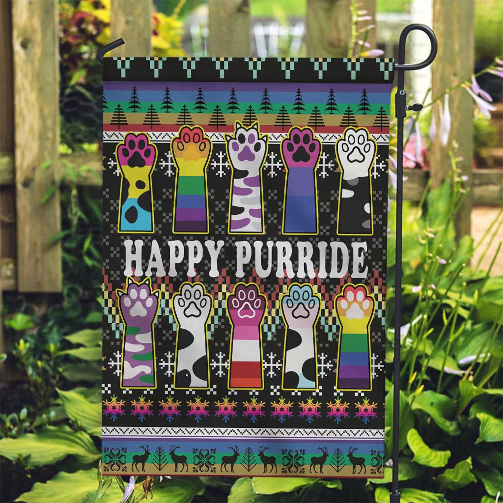 Pride Cat LGBT Garden Flag Happy Purride Christmas - Cute Pet Rainbow Flag - Wonder Print Shop