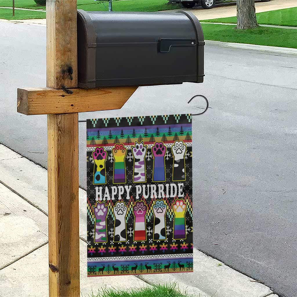 Pride Cat LGBT Garden Flag Happy Purride Christmas - Cute Pet Rainbow Flag - Wonder Print Shop