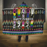 Pride Cat LGBT Hooded Blanket Happy Purride Christmas - Cute Pet Rainbow Flag