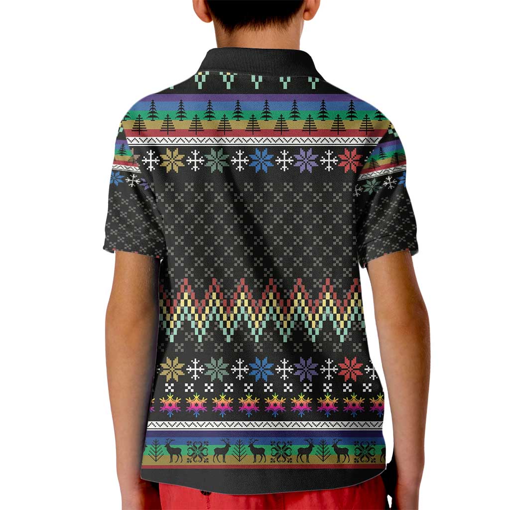 Pride Cat LGBT Kid Polo Shirt Happy Purride Christmas - Cute Pet Rainbow Flag - Wonder Print Shop