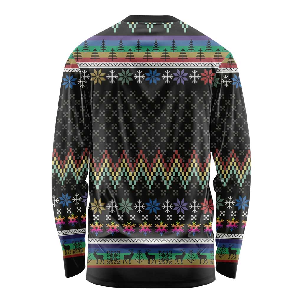 Pride Cat LGBT Long Sleeve Shirt Happy Purride Christmas - Cute Pet Rainbow Flag - Wonder Print Shop