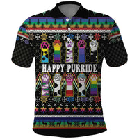 Pride Cat LGBT Polo Shirt Happy Purride Christmas - Cute Pet Rainbow Flag - Wonder Print Shop