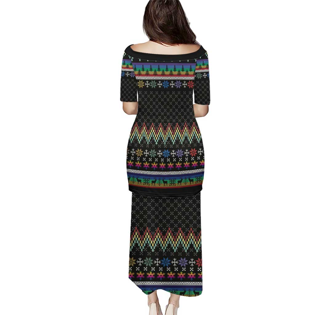 Pride Cat LGBT Puletasi Happy Purride Christmas - Cute Pet Rainbow Flag - Wonder Print Shop