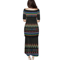 Pride Cat LGBT Puletasi Happy Purride Christmas - Cute Pet Rainbow Flag - Wonder Print Shop