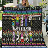 Pride Cat LGBT Quilt Happy Purride Christmas - Cute Pet Rainbow Flag - Wonder Print Shop