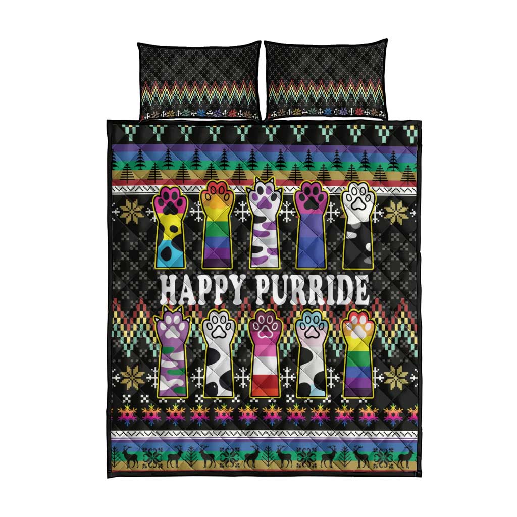 Pride Cat LGBT Quilt Bed Set Happy Purride Christmas - Cute Pet Rainbow Flag - Wonder Print Shop