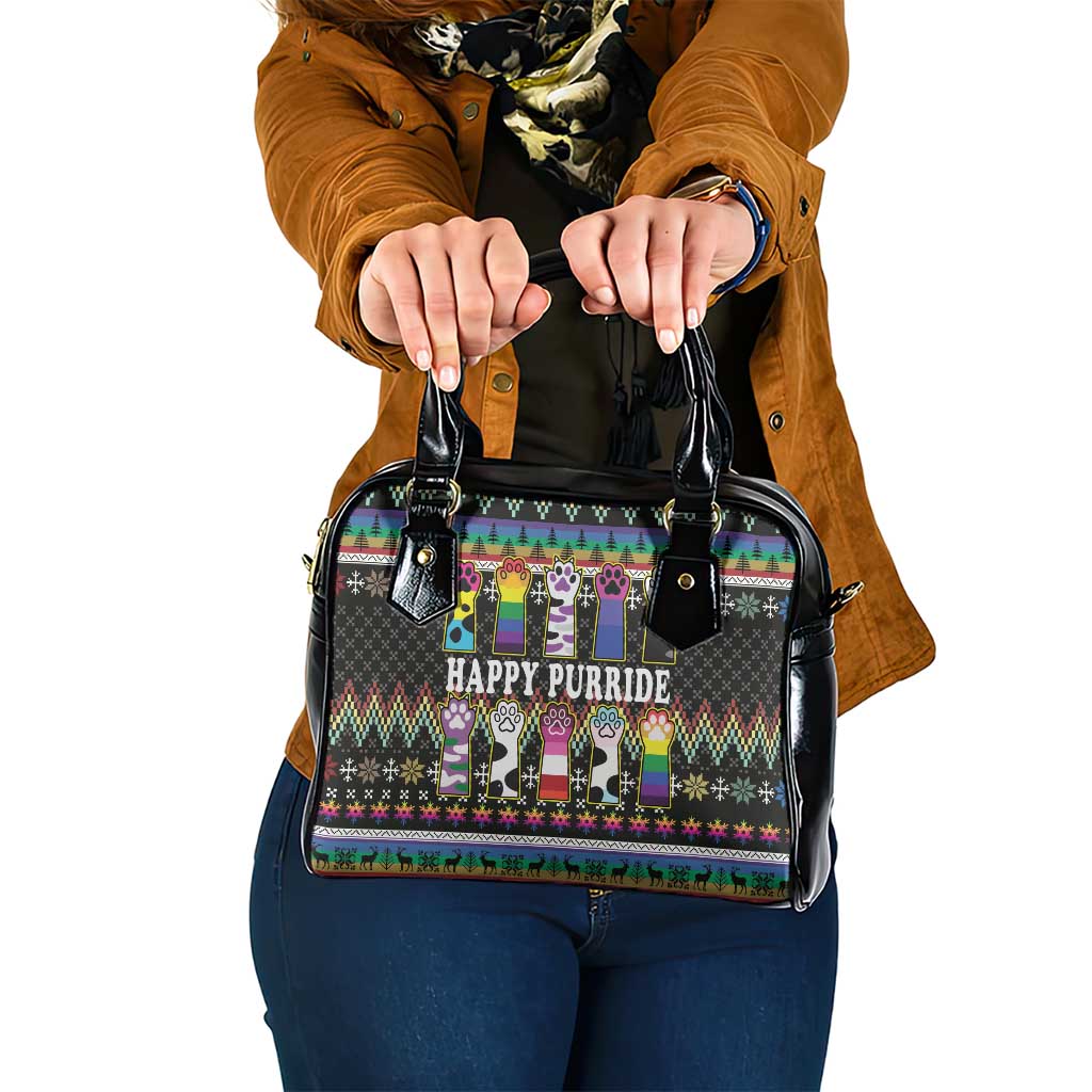 Pride Cat LGBT Shoulder Handbag Happy Purride Christmas - Cute Pet Rainbow Flag