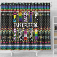 Pride Cat LGBT Shower Curtain Happy Purride Christmas - Cute Pet Rainbow Flag