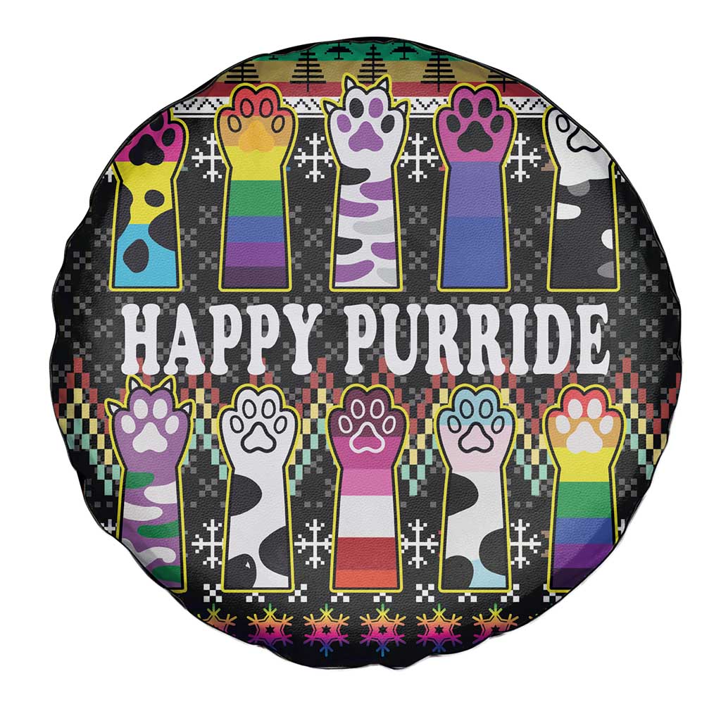 Pride Cat LGBT Spare Tire Cover Happy Purride Christmas - Cute Pet Rainbow Flag - Wonder Print Shop
