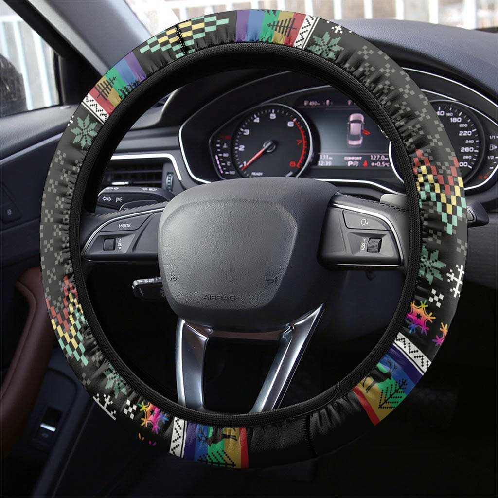 Pride Cat LGBT Steering Wheel Cover Happy Purride Christmas - Cute Pet Rainbow Flag - Wonder Print Shop