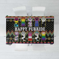 Pride Cat LGBT Tablecloth Happy Purride Christmas - Cute Pet Rainbow Flag - Wonder Print Shop