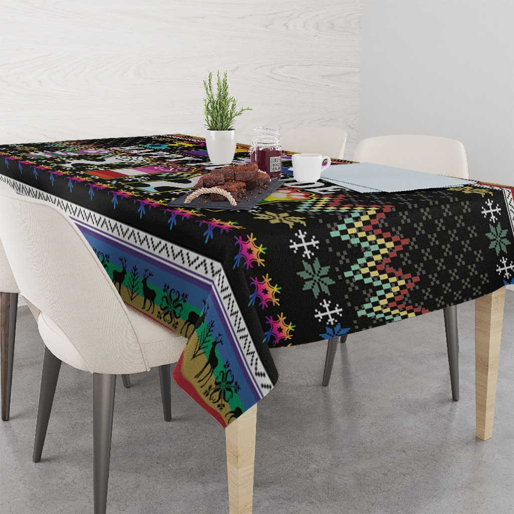 Pride Cat LGBT Tablecloth Happy Purride Christmas - Cute Pet Rainbow Flag - Wonder Print Shop