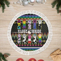 Pride Cat LGBT Tree Skirt Happy Purride Christmas - Cute Pet Rainbow Flag - Wonder Print Shop
