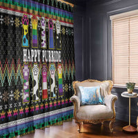 Pride Cat LGBT Window Curtain Happy Purride Christmas - Cute Pet Rainbow Flag - Wonder Print Shop