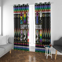 Pride Cat LGBT Window Curtain Happy Purride Christmas - Cute Pet Rainbow Flag - Wonder Print Shop