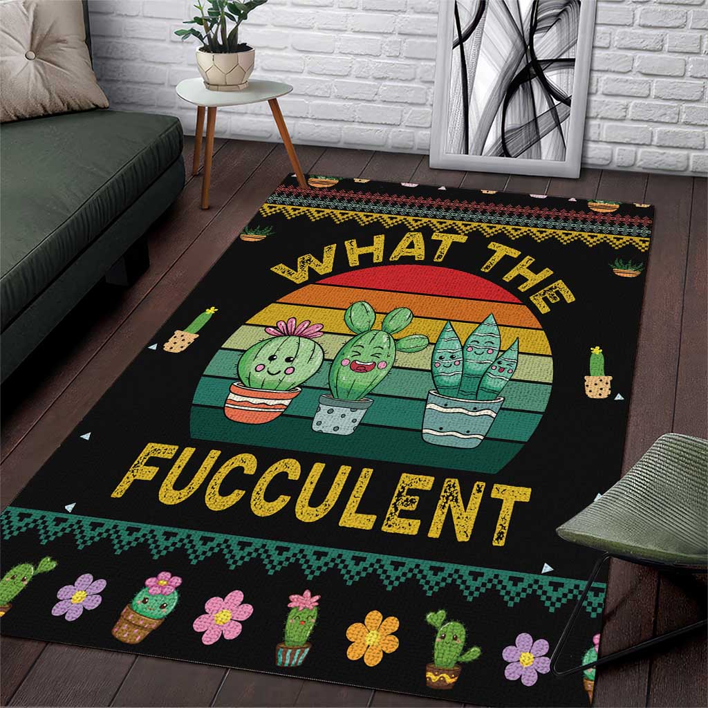 Cacuts Christmas Area Rug Cactus What the Fucculent - Wonder Print Shop