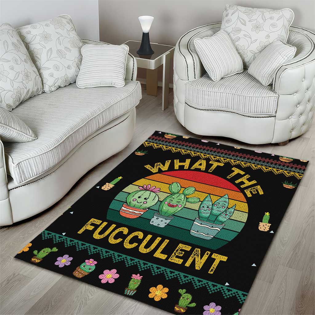 Cacuts Christmas Area Rug Cactus What the Fucculent - Wonder Print Shop