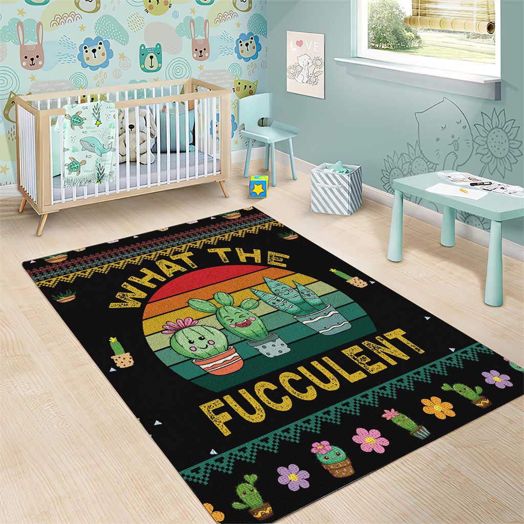 Cacuts Christmas Area Rug Cactus What the Fucculent - Wonder Print Shop