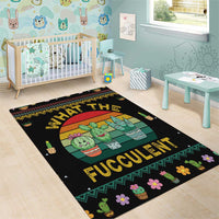 Cacuts Christmas Area Rug Cactus What the Fucculent - Wonder Print Shop