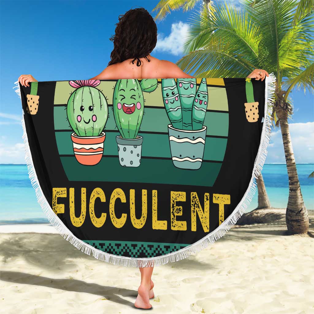 Cacuts Christmas Beach Blanket Cactus What the Fucculent - Wonder Print Shop
