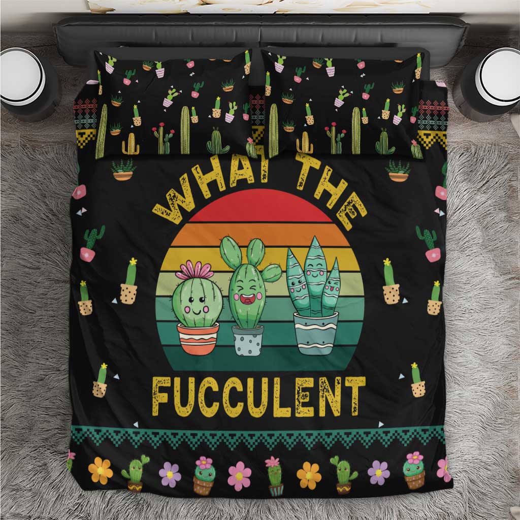 Cacuts Christmas Bedding Set Cactus What the Fucculent - Wonder Print Shop