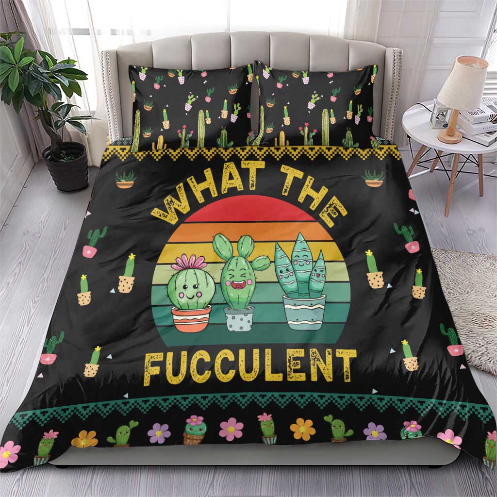 Cacuts Christmas Bedding Set Cactus What the Fucculent - Wonder Print Shop