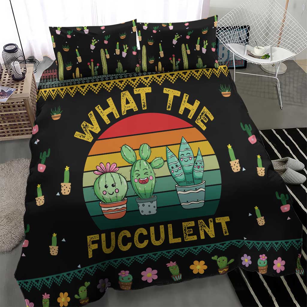Cacuts Christmas Bedding Set Cactus What the Fucculent - Wonder Print Shop