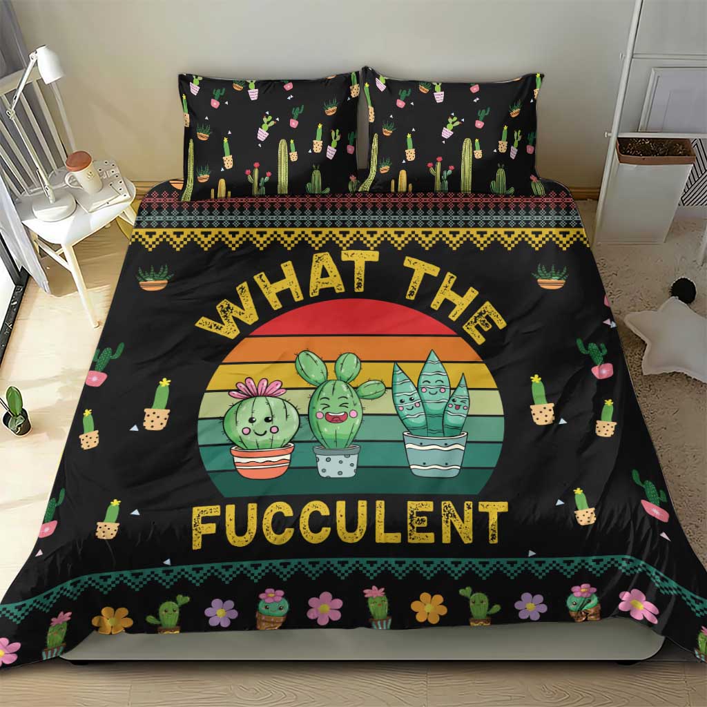 Cacuts Christmas Bedding Set Cactus What the Fucculent - Wonder Print Shop